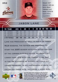 2005 Upper Deck #352 Jason Lane Back