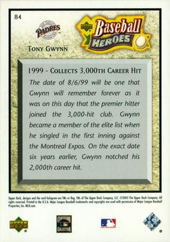 2005 Upper Deck Baseball Heroes #84 Tony Gwynn Back