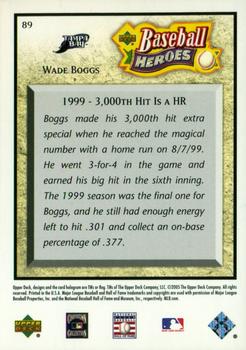 2005 Upper Deck Baseball Heroes #89 Wade Boggs Back