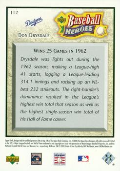 2005 Upper Deck Baseball Heroes #112 Don Drysdale Back