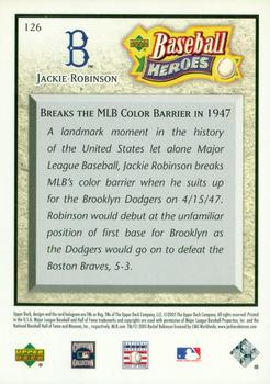 2005 Upper Deck Baseball Heroes #126 Jackie Robinson Back