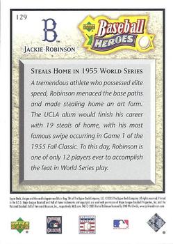 2005 Upper Deck Baseball Heroes #129 Jackie Robinson Back