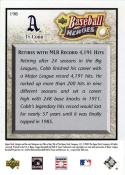2005 Upper Deck Baseball Heroes #198 Ty Cobb Back