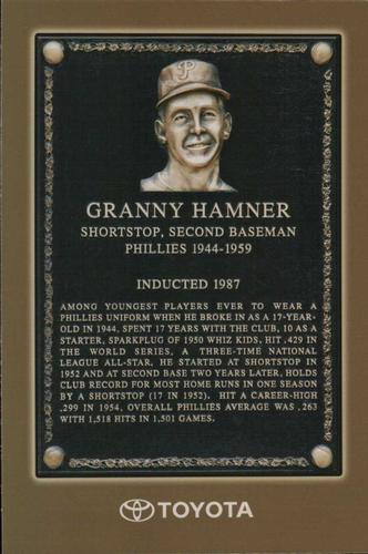 2006 Toyota Philadelphia Phillies Wall Of Fame #NNO Granny Hamner Front