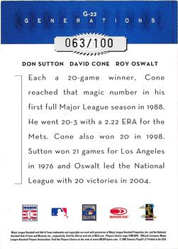 2005 Donruss Throwback Threads - Generations Spectrum #G-22 Don Sutton / David Cone / Roy Oswalt  Back