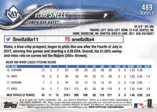 2018 Topps On-Demand Mini #489 Blake Snell Back