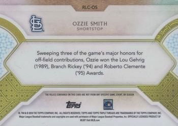 2018 Topps Triple Threads - Relics Legend Emerald #RLC-OS Ozzie Smith Back