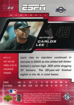 2005 Upper Deck ESPN #22 Carlos Lee Back