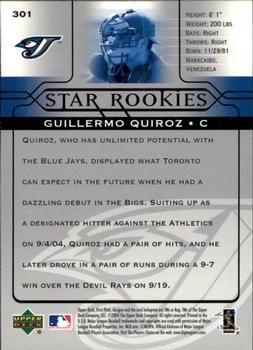 2005 Upper Deck First Pitch #301 Guillermo Quiroz Back