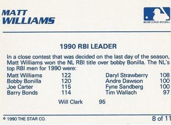 1990 Star Matt Williams - Glossy #8 Matt Williams Back