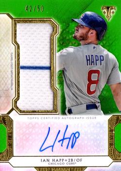 2018 Topps Triple Threads - Single Autograph Jumbo Relics Emerald #UAJR-IHA Ian Happ Front