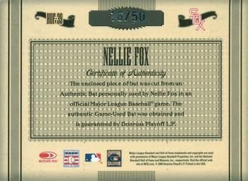 2005 Donruss Timeless Treasures - HOF Materials Bat #HOF-39 Nellie Fox Back