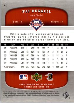 2005 Upper Deck Update #78 Pat Burrell Back