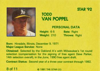 1992 Star Todd Van Poppel - Glossy #8 Todd Van Poppel Back