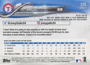 2018 Topps - Limited #326 Joey Gallo Back