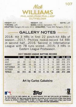 2018 Topps Gallery - Artist Proof #107 Nick Williams Back