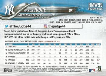 2018 Topps Holiday #HMW99 Aaron Judge Back