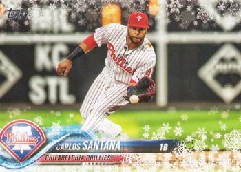 2018 Topps Holiday #HMW156 Carlos Santana Front