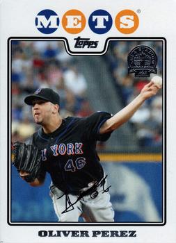 2008 Topps New York Mets - Last Year at Shea Stamp #NYM5 Oliver Perez Front