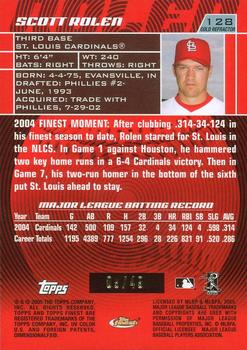 2005 Finest - Refractors Gold #128 Scott Rolen Back