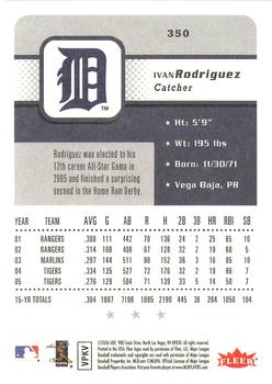 2006 Fleer #350 Ivan Rodriguez Back