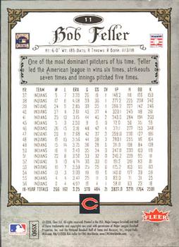 2006 Fleer Greats of the Game #11 Bob Feller Back