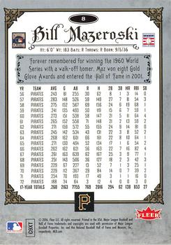 2006 Fleer Greats of the Game #8 Bill Mazeroski Back