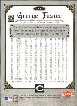 2006 Fleer Greats of the Game #43 George Foster Back