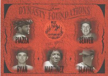 2005 Flair - Dynasty Foundations #18DF Tom Glavine / Pedro Martinez / Mike Piazza / Nolan Ryan / Tom Seaver Front