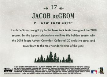 2018 Topps Advent Calendar #17 Jacob deGrom Back