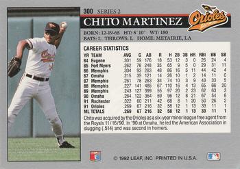 1992 Leaf #300 Chito Martinez Back