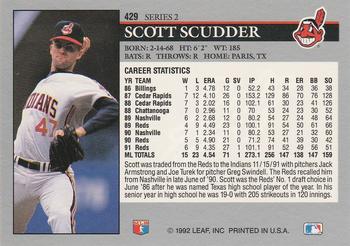 1992 Leaf #429 Scott Scudder Back