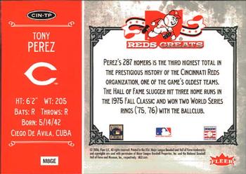 2006 Fleer Greats of the Game - Reds Greats #CIN-TP Tony Perez Back