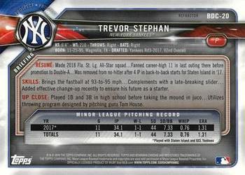 2018 Bowman Draft - Chrome Refractors #BDC-20 Trevor Stephan Back