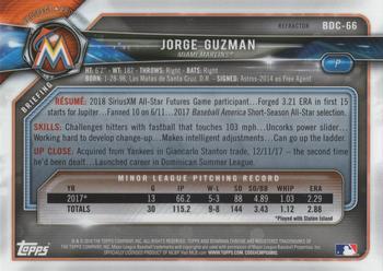 2018 Bowman Draft - Chrome Refractors #BDC-66 Jorge Guzman Back