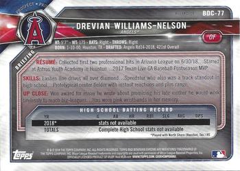 2018 Bowman Draft - Chrome Refractors #BDC-77 Drevian Williams-Nelson Back