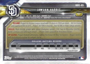 2018 Bowman Draft - Chrome Refractors #BDC-85 Jawuan Harris Back