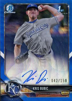 2018 Bowman Draft - Chrome Draft Pick Autographs Blue Wave Refractor #CDA-KB Kris Bubic Front