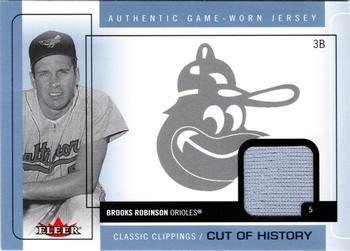 2005 Fleer Classic Clippings - Cut of History Single Jersey Blue #CH-BR Brooks Robinson Front