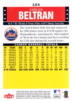 2006 Fleer Tradition #104 Carlos Beltran Back