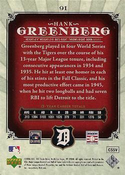 2006 SP Legendary Cuts #91 Hank Greenberg Back