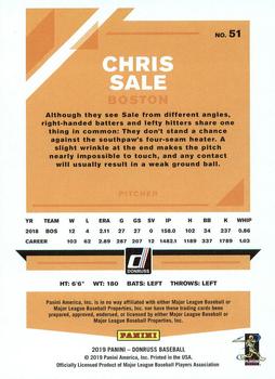 2019 Donruss #51 Chris Sale Back