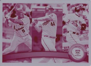 2011 Topps - Printing Plates Magenta #318 2010 NL Home Run Leaders (Albert Pujols / Adam Dunn / Joey Votto) Front