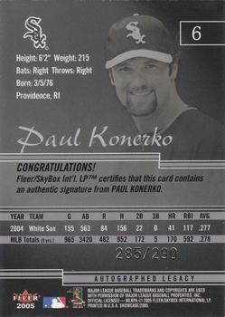 2005 Fleer Showcase - Autographed Legacy #6 Paul Konerko Back