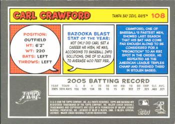 2006 Bazooka #108 Carl Crawford Back