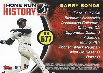 2006 Topps - Barry Bonds Home Run History #BB 677 Barry Bonds Back