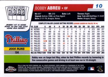 2006 Topps Chrome #10 Bobby Abreu Back