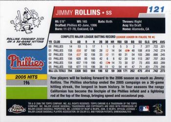 2006 Topps Chrome #121 Jimmy Rollins Back