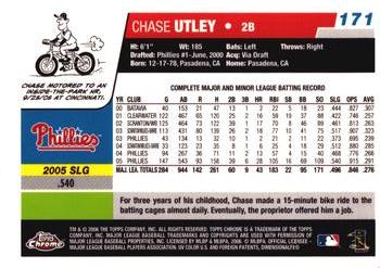 2006 Topps Chrome #171 Chase Utley Back