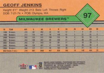 2005 Fleer Tradition - Gray Backs #97 Geoff Jenkins Back